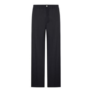 Celine Men Linen And Cotton Blend Trousers With Elastic Waist